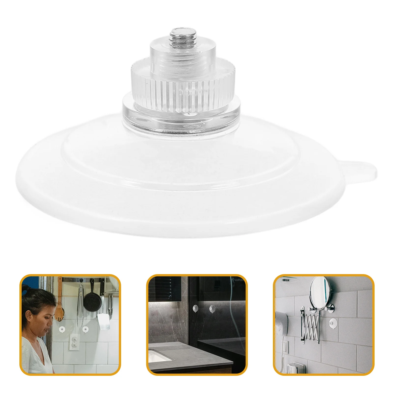 

6Pcs Clear PVC Screw Suction Cup Hooks Heavy Duty Transparent Wall Holders for Bathroom Kitchen Window Car Shades 45mm Reusable