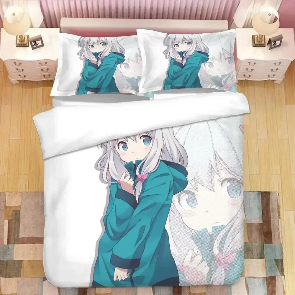 

Комплект постельного белья Izumi Sagiri для девочек в стиле аниме, комплект постельного белья с наволочкой, пододеяльник, мягкое постельное белье королевского размера, домашнее постельное белье