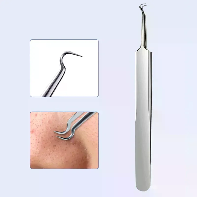 أداة إزالة الرؤوس السوداء ذات الرأس المزدوج من الفولاذ المقاوم للصدأ أدوات إزالة حب الشباب والزهم للعناية ببشرة الوجه