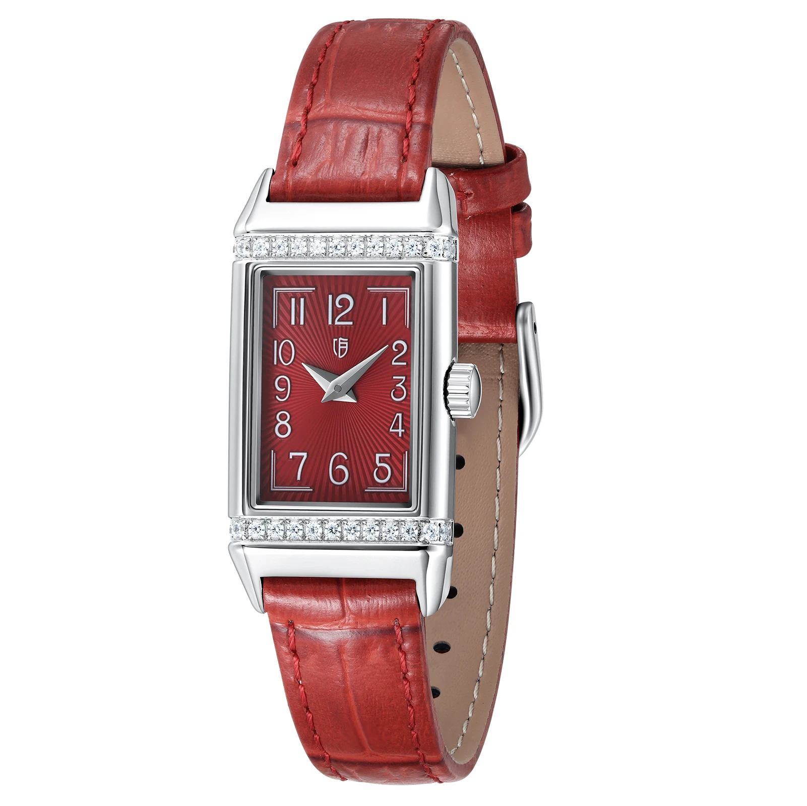 BERNY Exquisite Rectangular Ladies Wristwatch Fashion Luxury Watch for Women Stainless Steel Leather Quartz Watches For Ladies