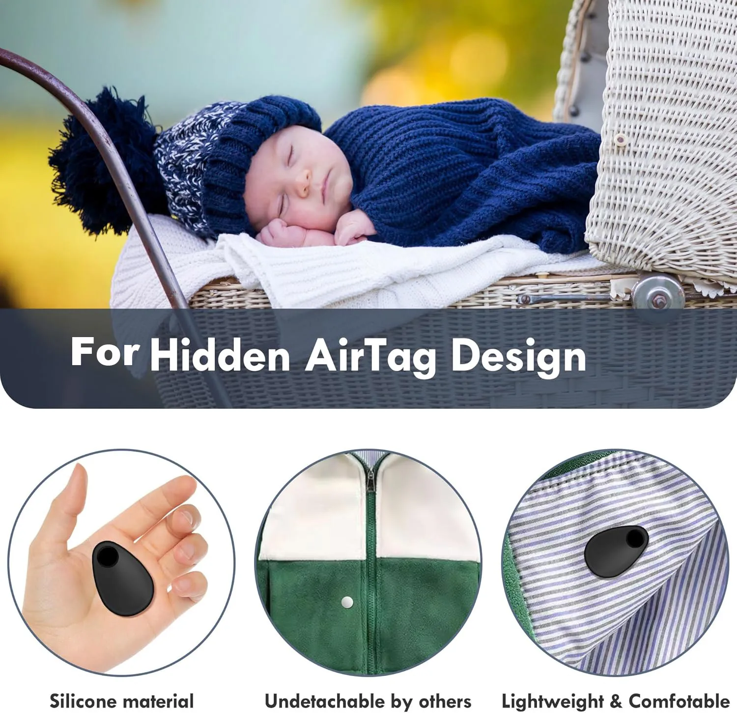 For AirTag Silicone Brooch Holder Case for Kids Hidden GPS Anti-Loss Cover with Pins for Children Elderly Pets Clothes Luggage