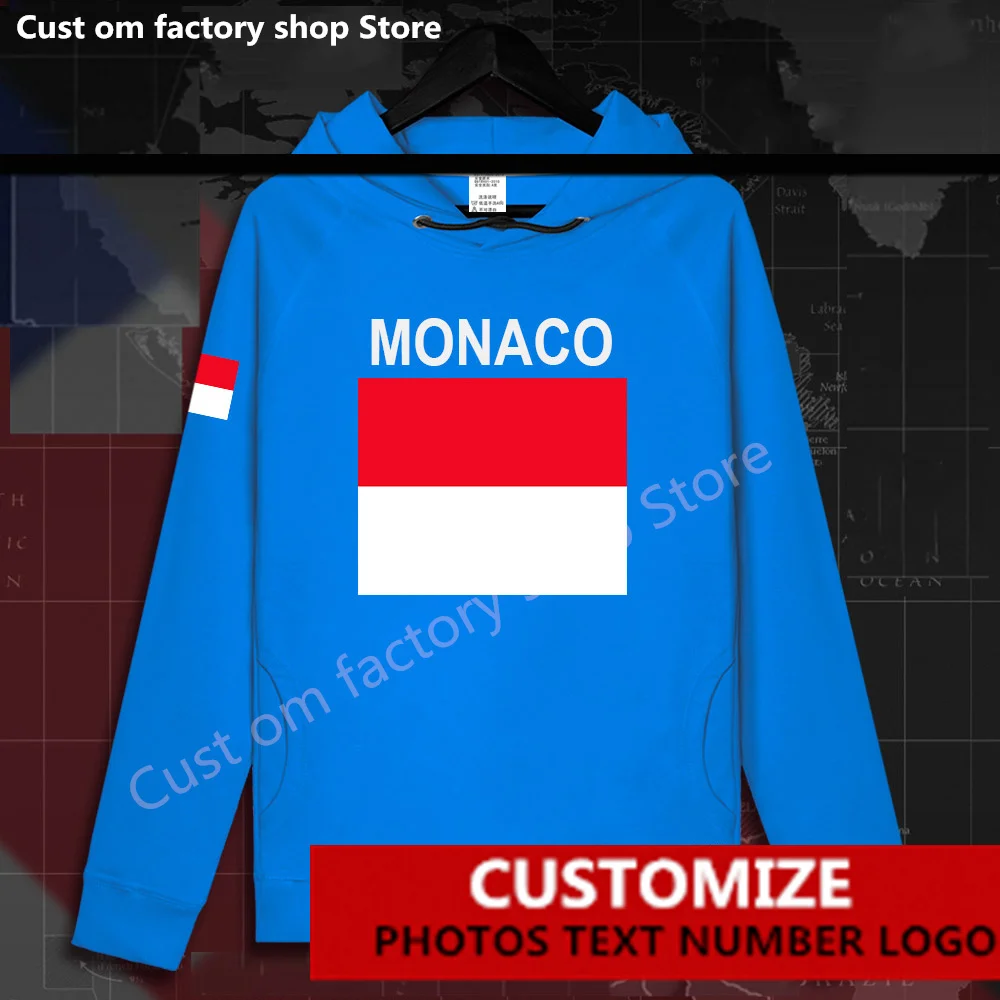 

Principality of Monaco MCO MC Flag ​Hoodie Free Custom Jersey Fans DIY Name Number LOGO Hoodies Men Loose Casual Sweatshirt