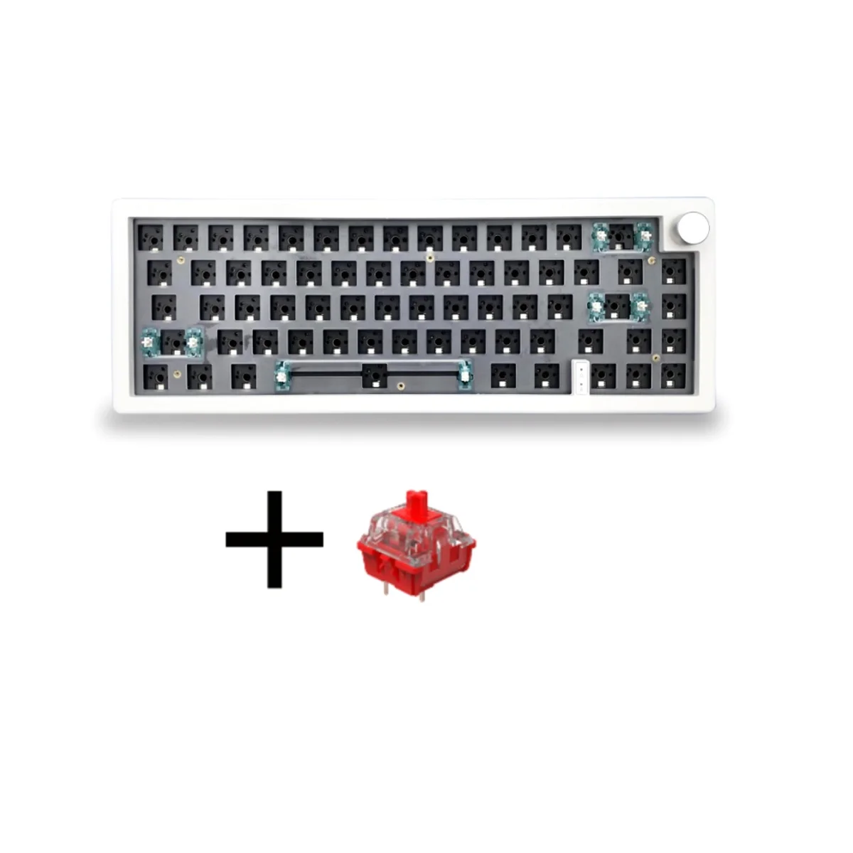 

GMK67 Customized Mechanical Keyboard+Red Switch DIY Kit Hot Swappable RGB Backlight 3 Mode Mechanical Keyboard White