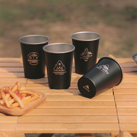 4pcs/set 350ml Stainless Steel Metal Beer Cup Wine Cups Coffee Tumbler Tea Milk Mugs Water Pint Cups For Outdoor Camping BBQ