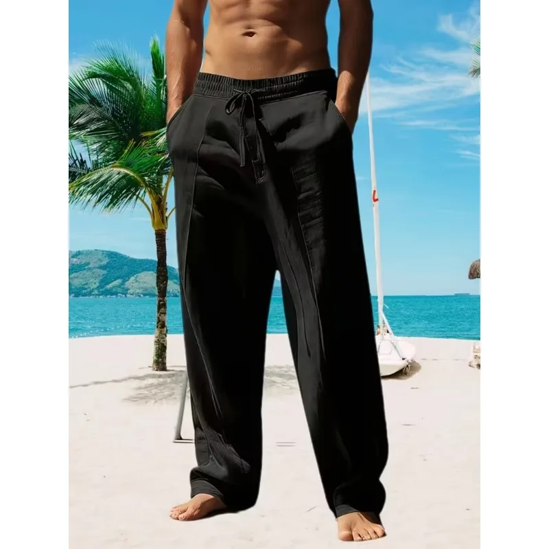 

Мужские повседневные хлопковые брюки, простые и элегантные, удобные и свободного кроя, подходят для ношения круглый год.