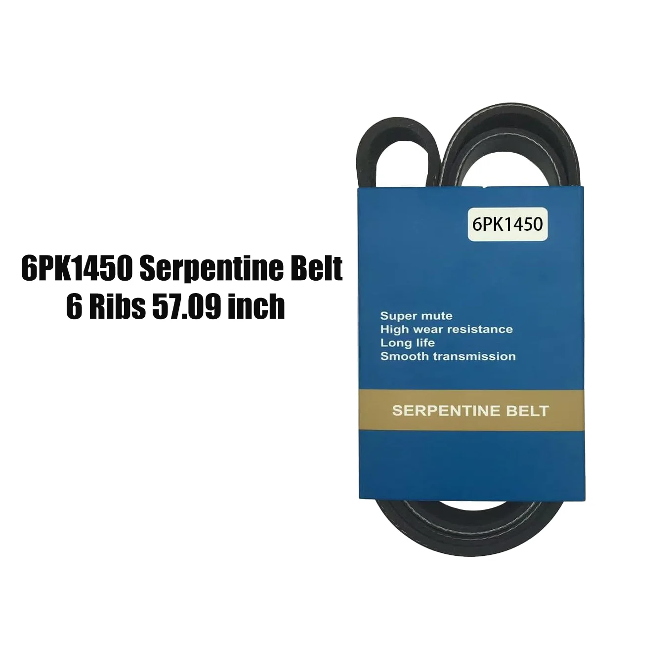 

6PK1450 Serpentine Belt 6 Ribs 57.09 inch for Z4 2003-2005 Cruze 2012-2015 EPDM
