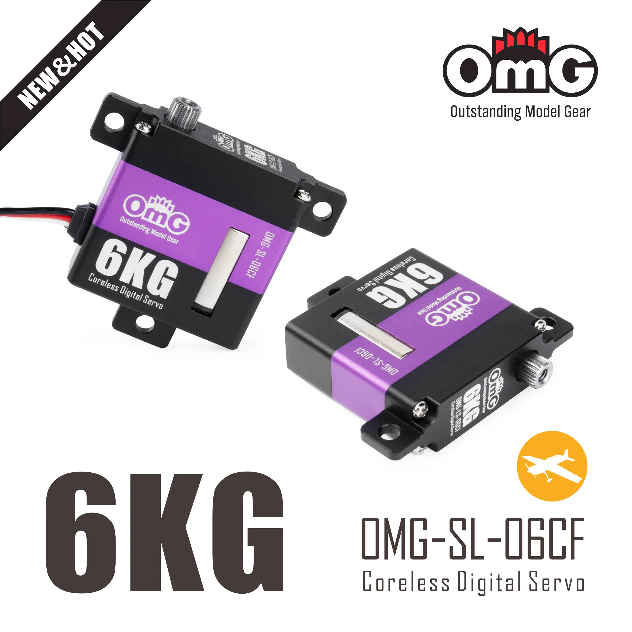 

OmG 6KG Full Metal Coreless Motor High Voltage servo Fit for Turbojet Aircraft and Balsa Aircraft