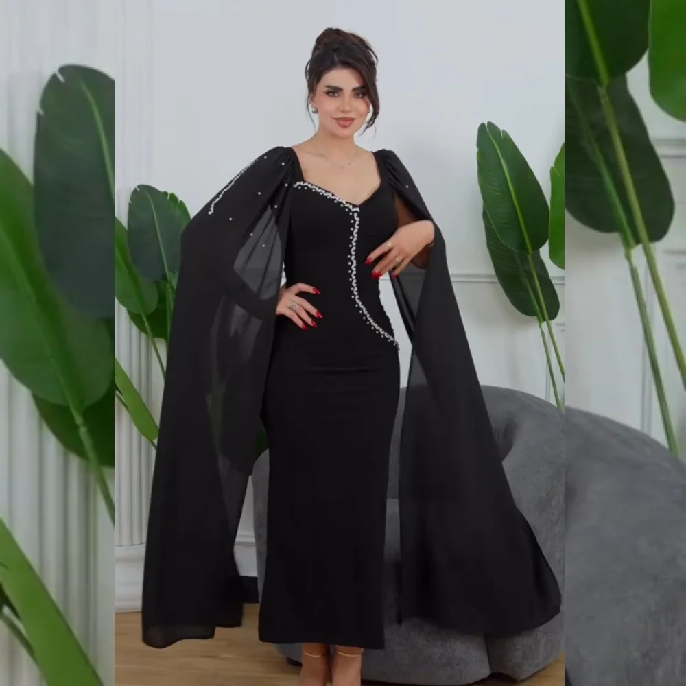 Robe de soirée formelle personnalisée avec strass, charmante robe mi-longue droite, sur mesure, élégante, fête de mariage, haute qualité