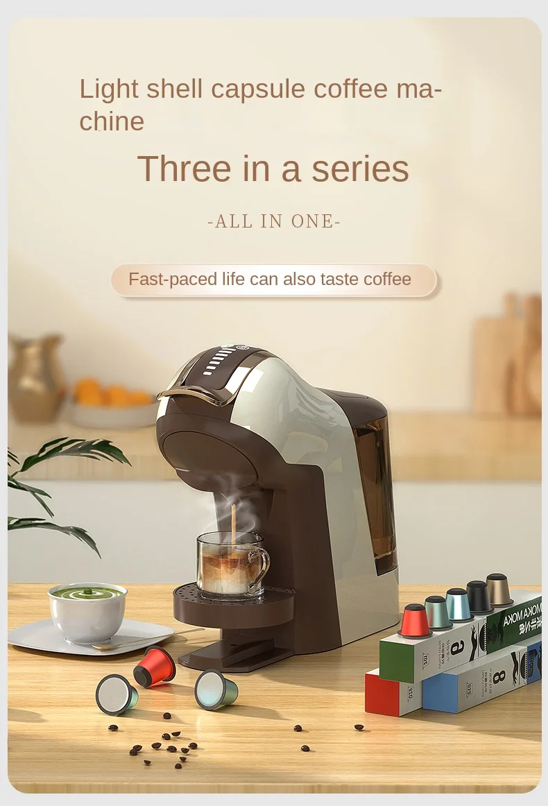 Capsule Koffiemachine Automatische Drie-In-Één Kleine Huishoudelijke Nestle Nespresso Universeel Leer Master All-In-One Machine