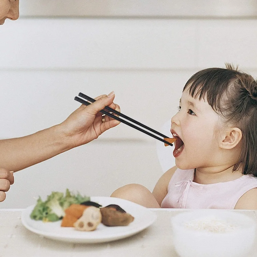 10 пар многоразовых палочек для еды из стекловолокна для столовой и кухни, можно мыть в посудомоечной машине, длиной 9 1 2 дюйма, гладкий черный дизайн для Евы