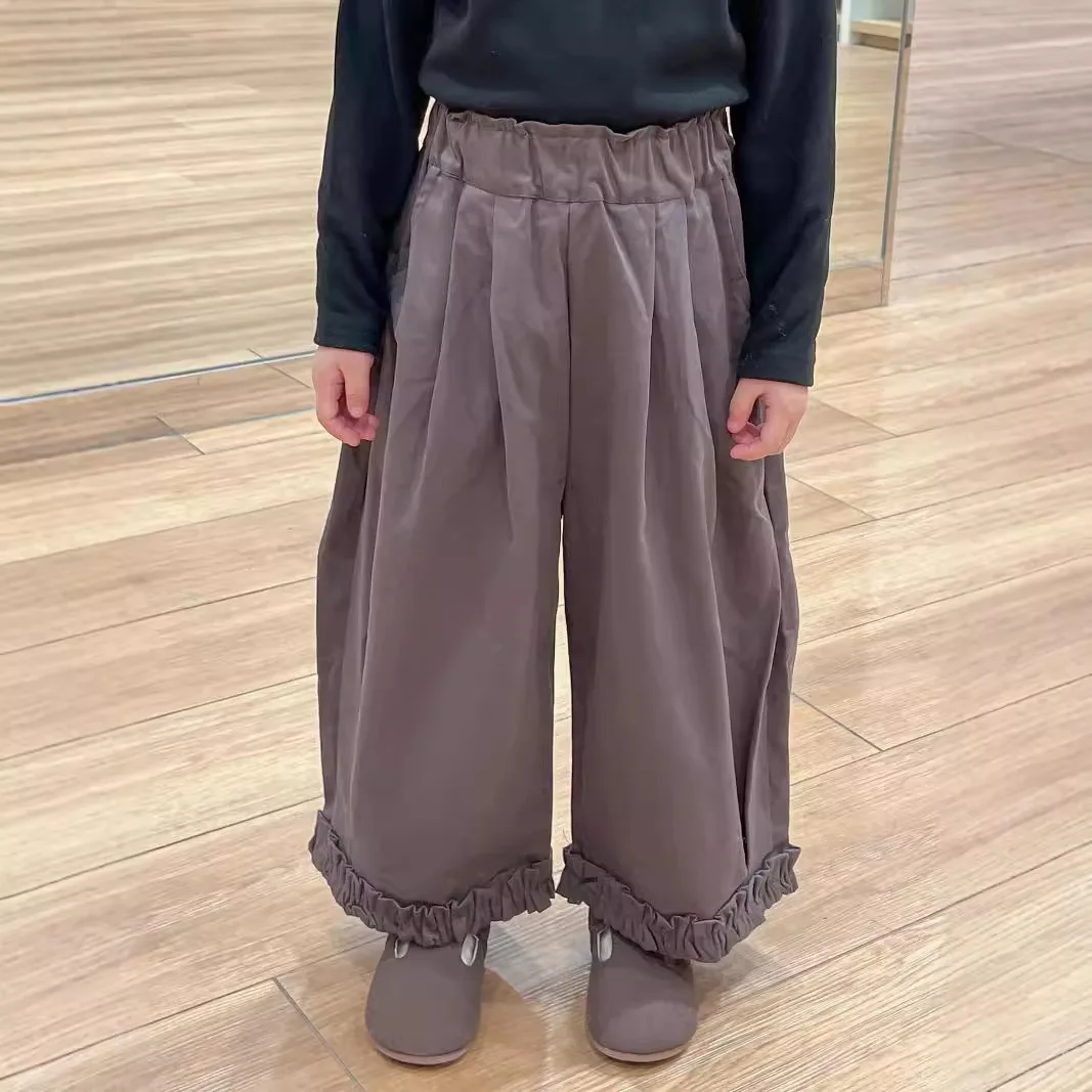 Meisjesvest Herfst Winter Nieuw 2024 Katoen Clip Mouwloze Top Effen Wijde Pijpen Broek Casual Eenvoudige Mode Sweet Koreaanse Schattige Vintage