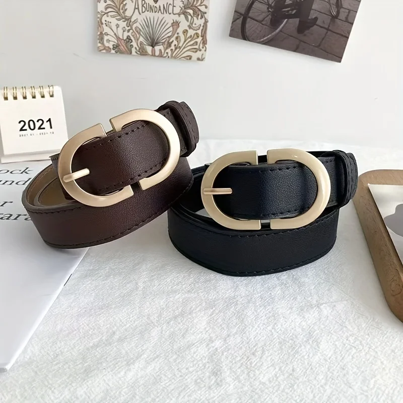

Stylish Women Waistband with Oval Alloy Needle Buckle, Light Luxury Temperament Accessory Ideal for Daily Commuting and Dressing