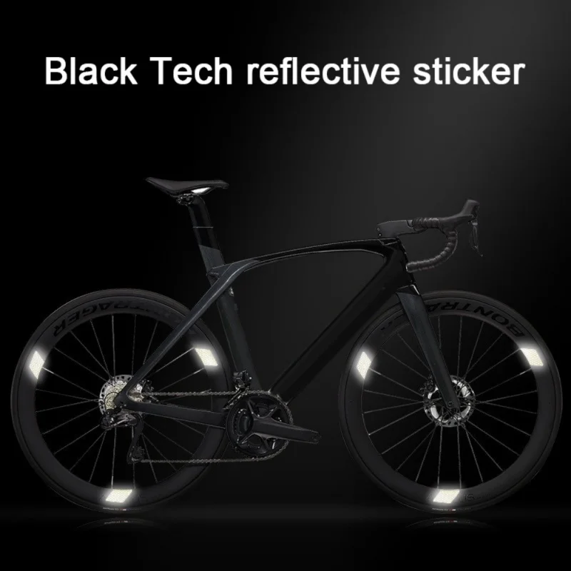 6PCS Bicycle Reflective High-visibility Stickers For Road Bike Mountain Wheels Frames Handlebars And Helmets Stickers