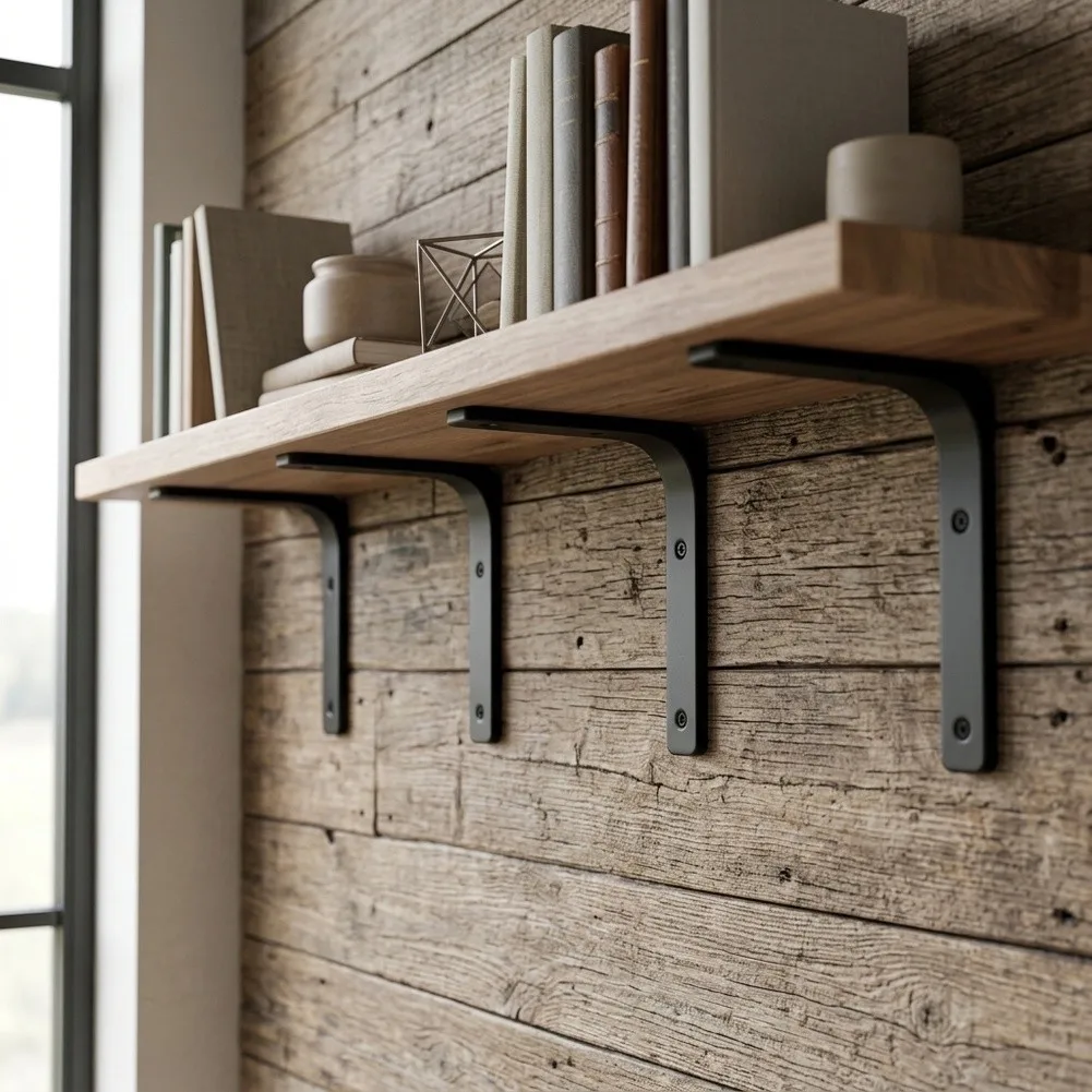 90 Degree L Brackets 5 inch 6 inch 8 inch Steel Corner Supports for Shelf Installation and Furniture Reinforcement