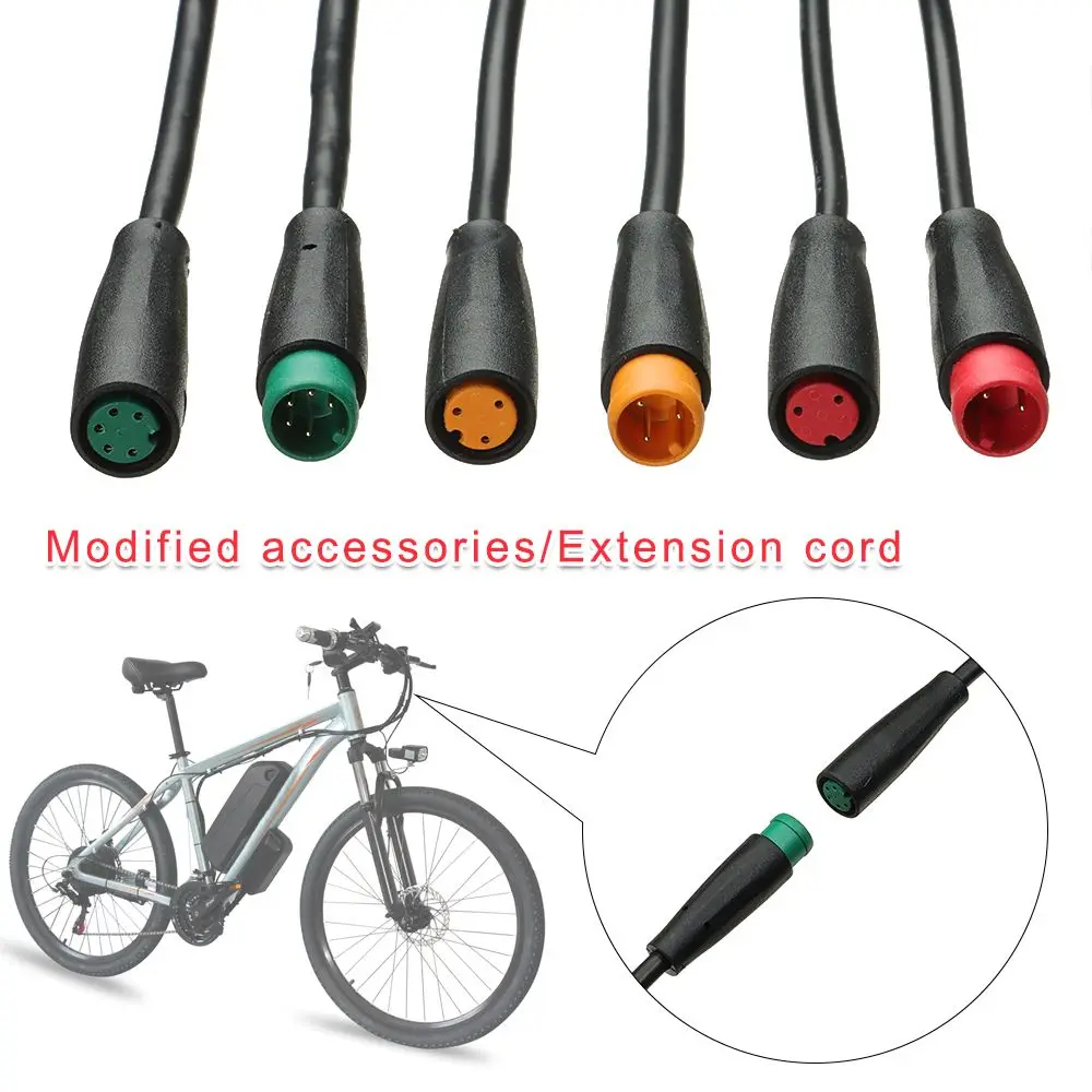 Black For Ebike Bafang Ebike Accessories Base Connector 2/3/4/5/6Pin Cable Waterproof Connector Display Pin