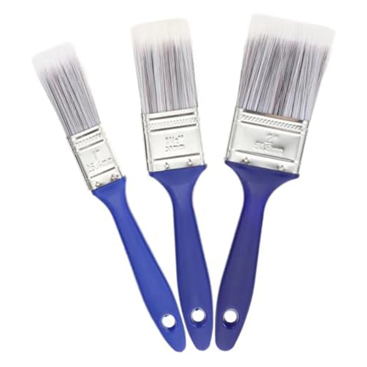 3Pcs Blue Plastic Handle Brush Paint Brushes Bulk Glue Brush Varnishes Paint Brushes Wax Brush Flat Drawing Tool Nylon