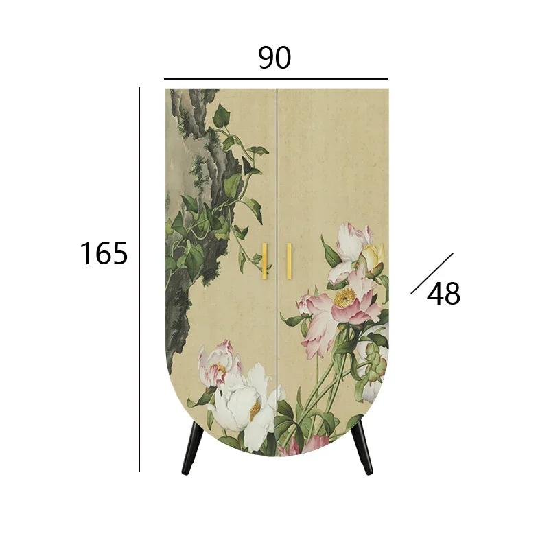 

Chinese Lotus Wardrobe Decoration Storage French Living Room Storage Cabinet Hanging Storage Cabinet at Home