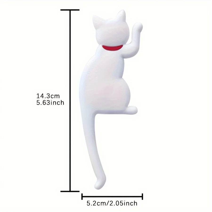 2Pcs Bendable Tail Cat Magnetic Fridge Hook Cute Kitten Refrigerator Magnet Sticker Home Kitchen Decor Key Small Things Hanging