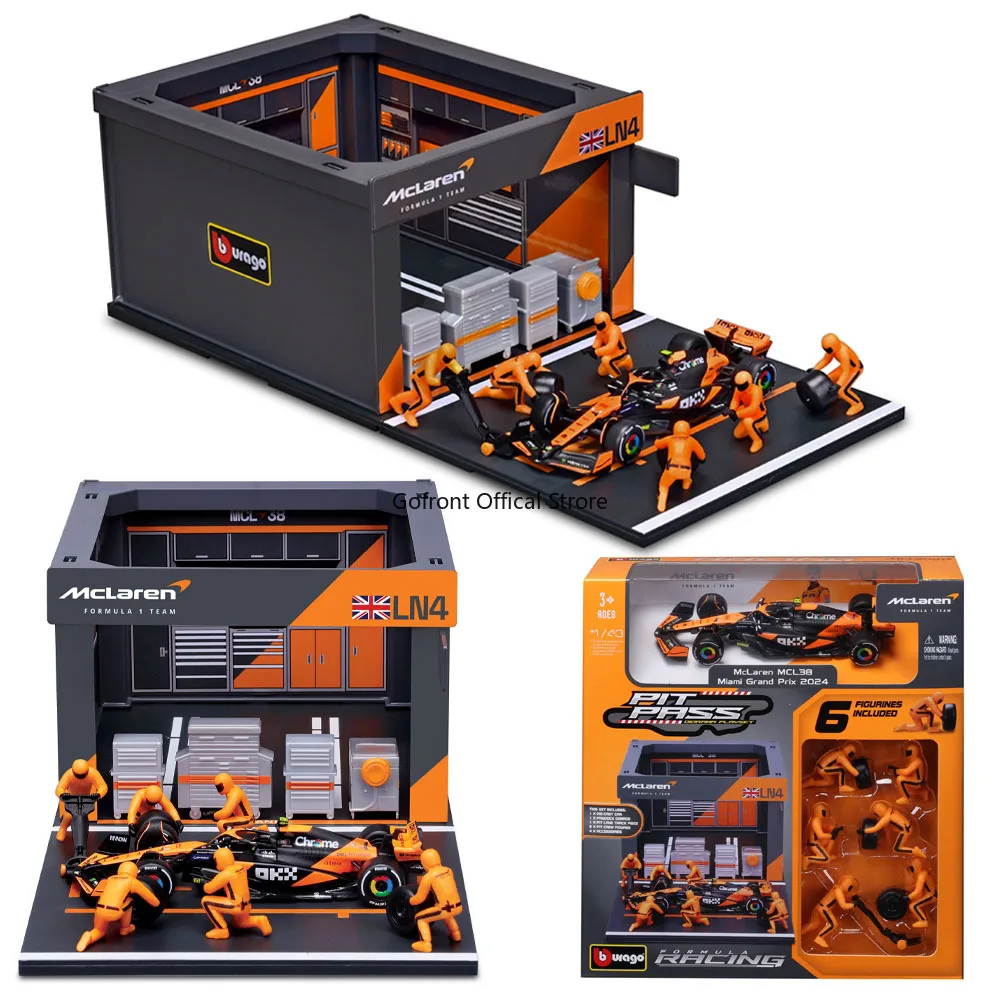 

Bburago 1:43 McLaren MCL38 Miaimi Grand Prix 2024 F1 4# Lando Norris 81# Oscar Piastri Die Casting Model Car Model Collection