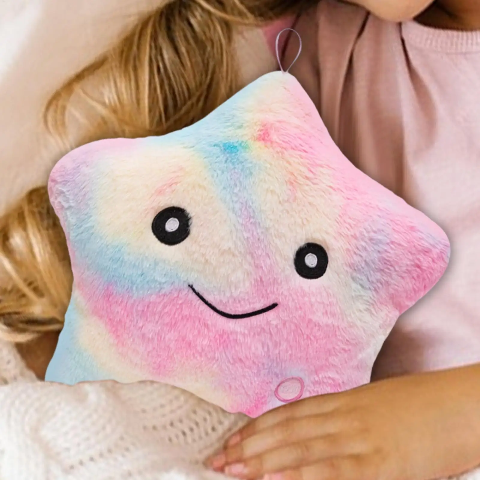 Giocattolo della stella della peluche del cuscino della peluche illuminato per i bambini Giocattolo farcito colorato portatile da 9 pollici per il compleanno di sonno notturno delle ragazze dei ragazzi