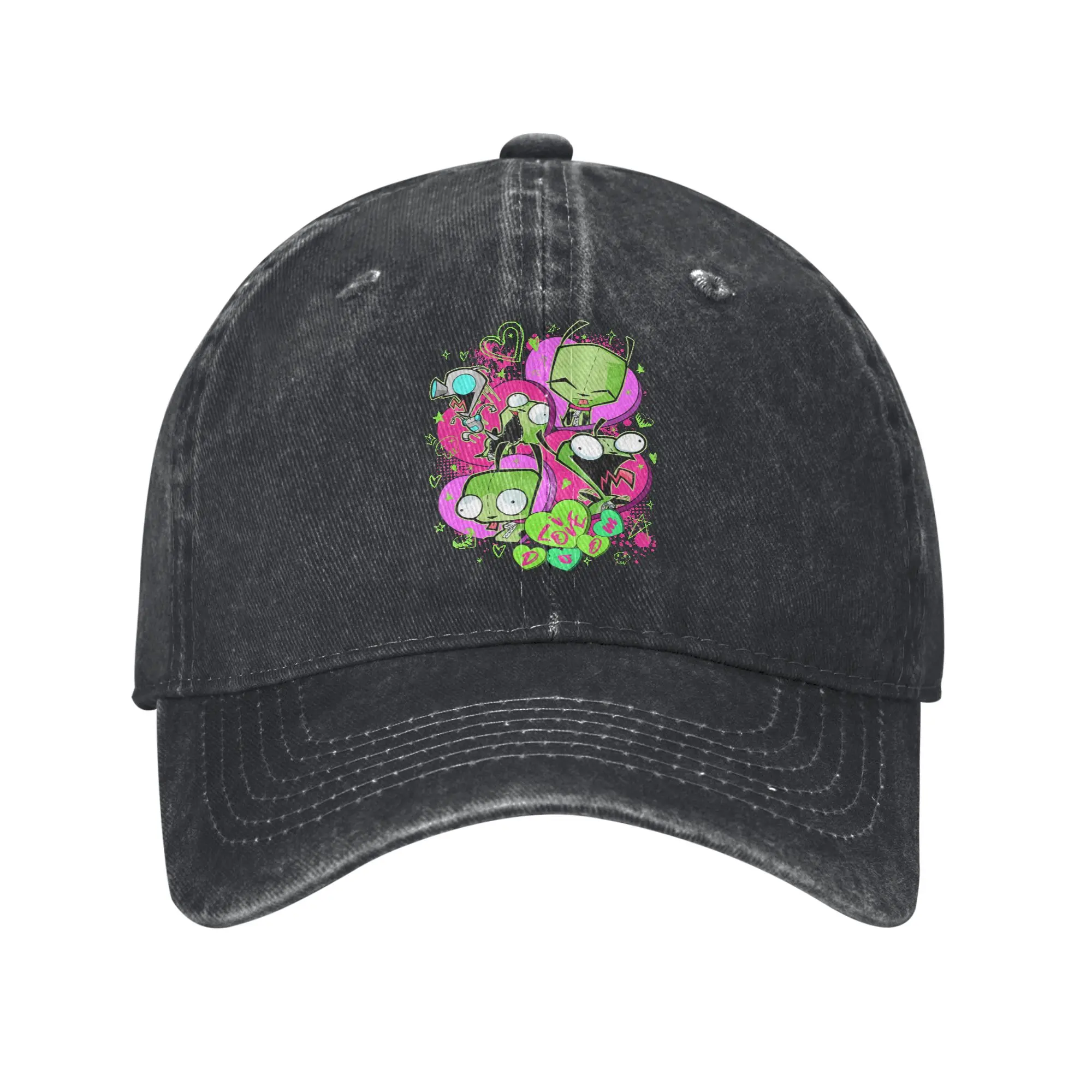 Invaders Zim Valentine's Day Gir Baseball Caps Fashion Distressed Washed Snapback Hat Men Women Summer Adjustable Fit Hats Cap