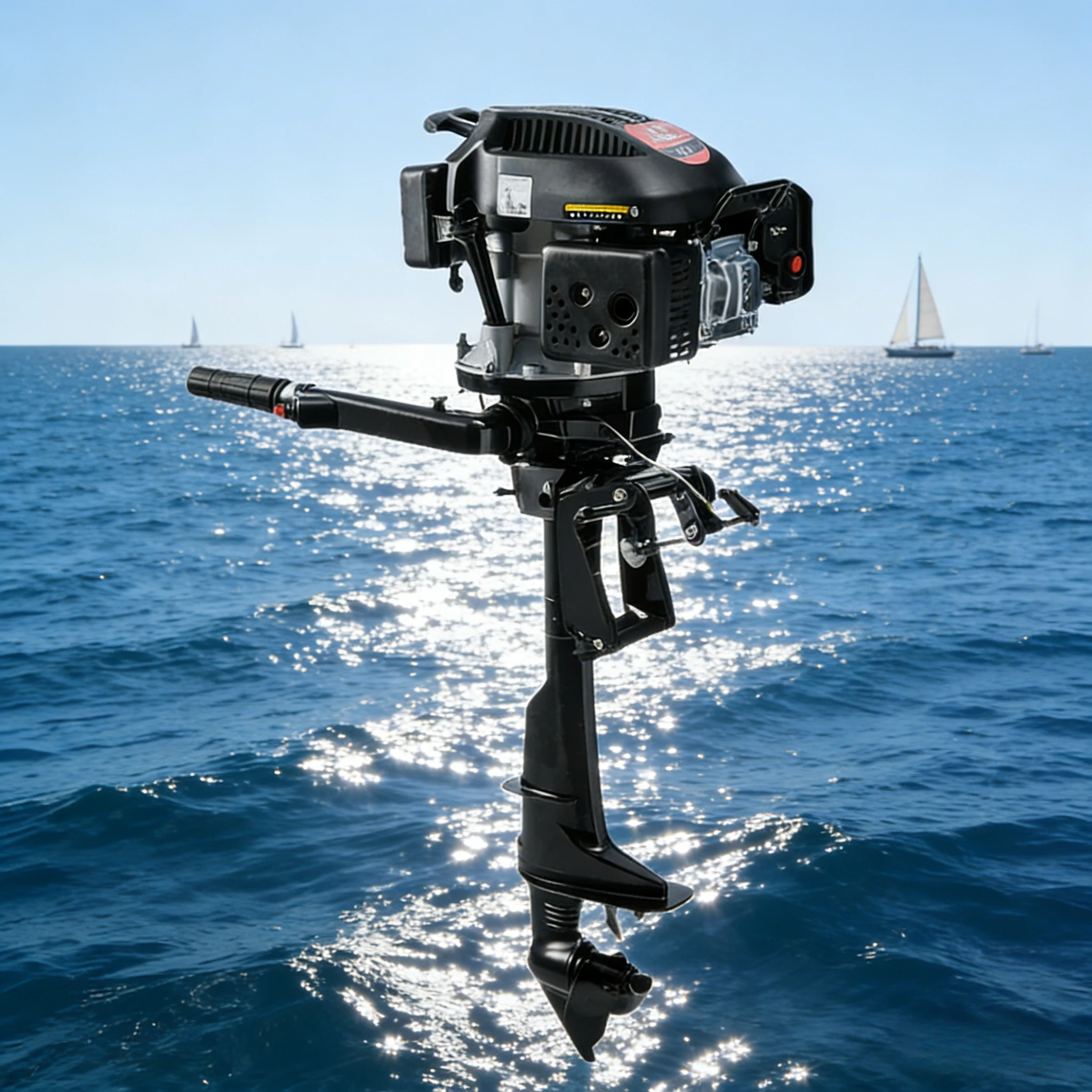 

4-тактный подвесной мотор Hangkai 6HP 140cc, водоструйный двигатель, сверхмощный морской лодочный двигатель для рыбацкой лодки, яхты