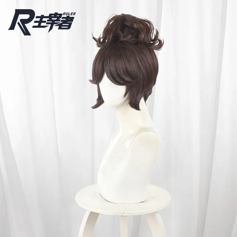 CyAnime لعبة الهوية الخامس إيما وودز البستاني شعر مستعار تأثيري قميص الكستناء لون الشعر هالوين حفلة لعب الأدوار شعر مستعار + غطاء مجاني