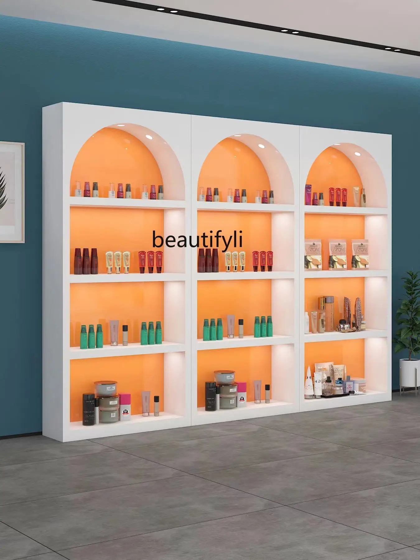 Cosmetics Beauty Salon Product Display Cabinet Stoving Varnish Cabinet Shoes Bag Display Cabinet