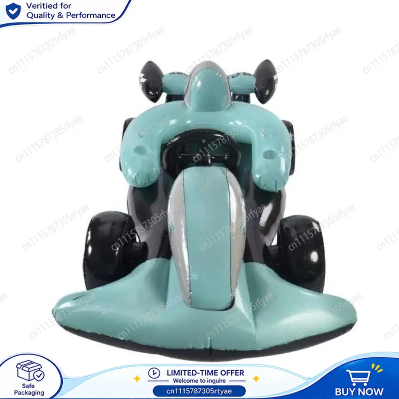 Large Inflatable Racing Car Floating Raft Portable Water Yacht Seat Toy PVC Pool Float for Swimming Pool Beach Summer