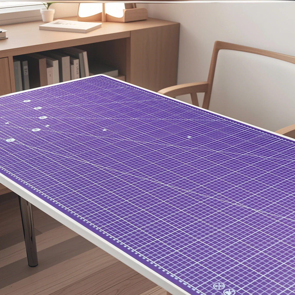 Tapis de découpe long 120x60cm, coussin de protection de table en PVC, double face dans les couleurs rose et violettes, tampon auto-cicatrisant pour bricolage, 1 pièce