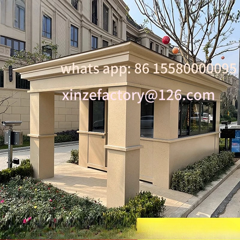 

Customizable real stone paint security booth outdoor property