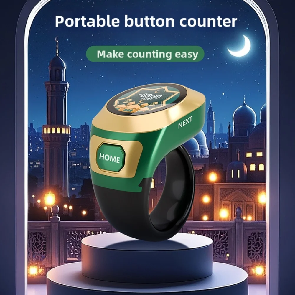 Умный счетчик тасбих, 3, размеры, кольца для зикра для молитвы, светящийся перезаряжаемый водонепроницаемый цветной экран, аксессуары для счетчика колец
