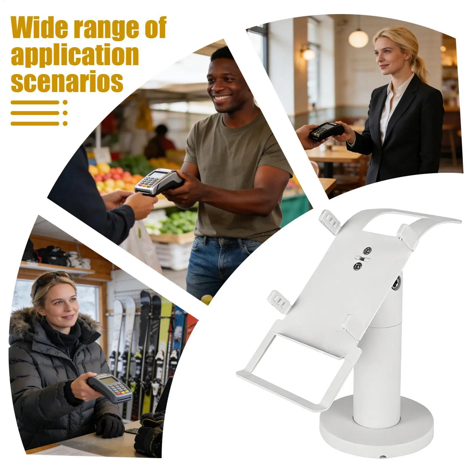 Credit Card Machine Stand 360 Degree Rotation Anti Tip Bracket Metal POS Machine Display Bracket For Supermarket Shop Store