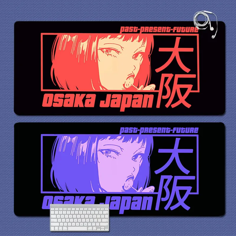 Japanese Anime Individuality Mouse Pad Gaming Setup Accessories Mousepad XXL Desk Mat Locking Edge Mouse Pads Keyboard Mat