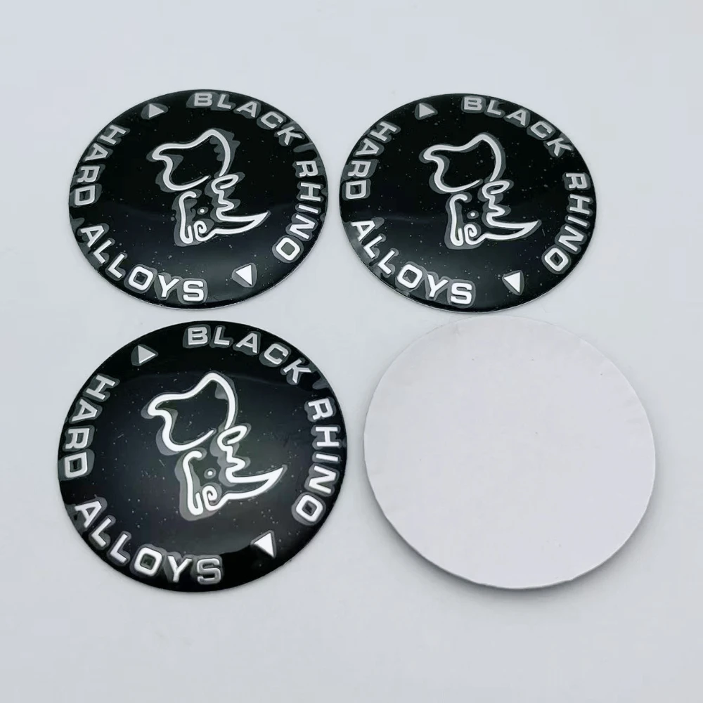 4pcs Black Rhnio Logo Emblem Car Wheel Stickers 45mm 52mm 56mm 65mm 69mm 80mm Replace Car Accessories Wheel Center Cap Badge view 3