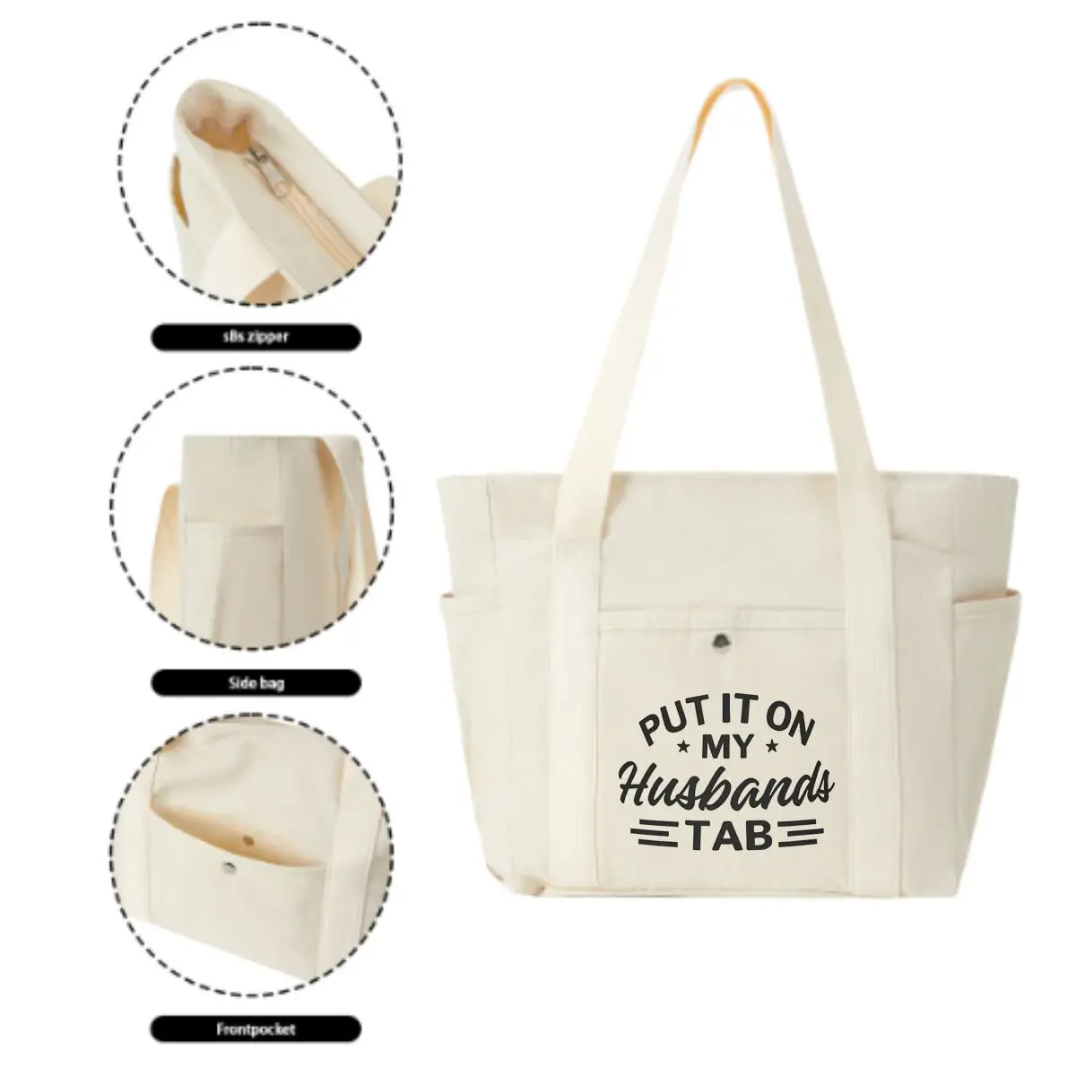 Coloque as maridos aba portátil nova sacola de mão