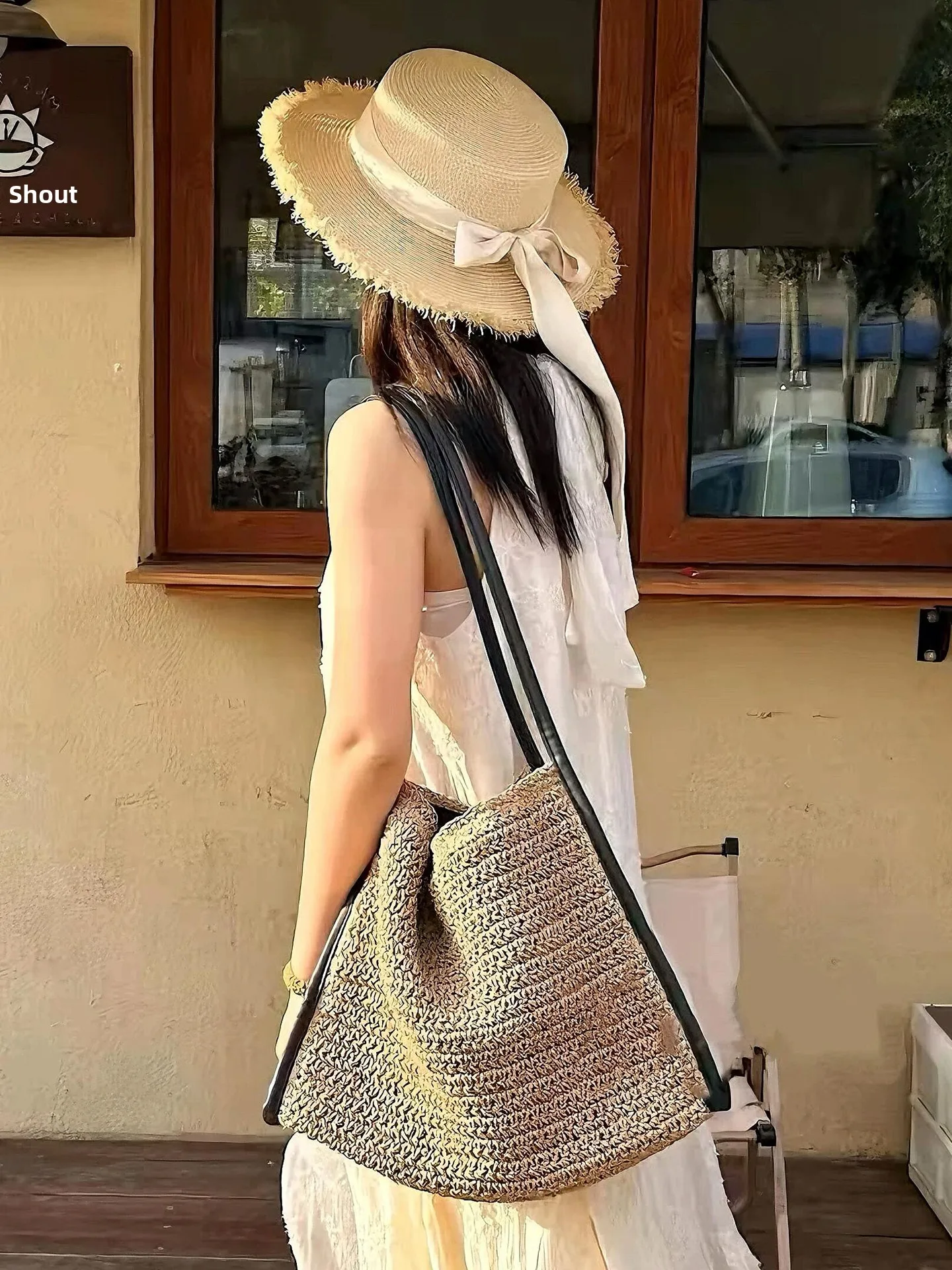 

Beach Vaion Casual Woven St Bag Unique Design High Faion Commuting oulder Tote Bag Korean Sle Polyester