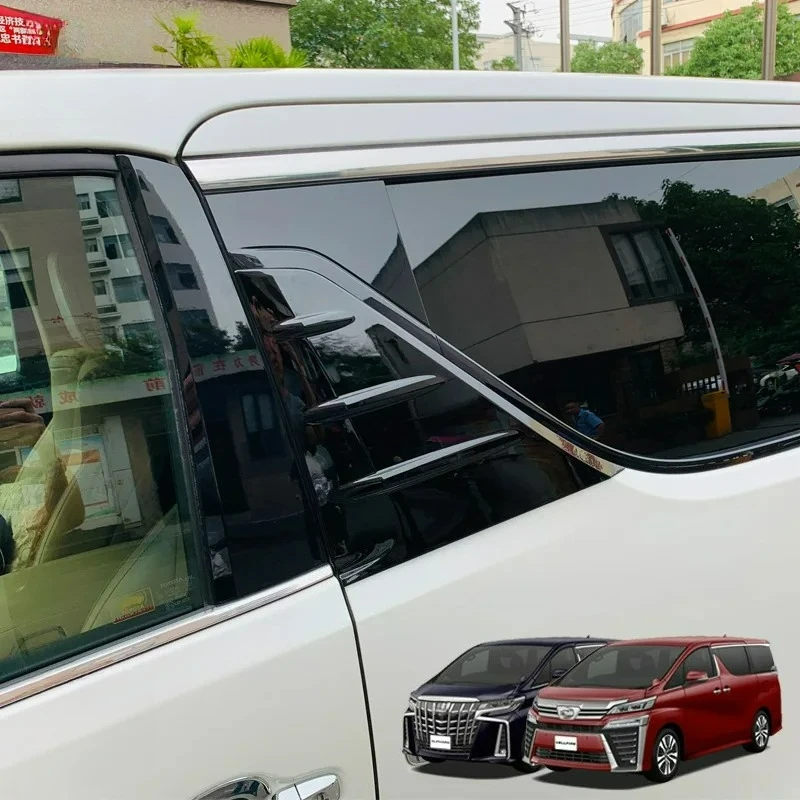 

For Toyota Alphard Vellfire 30 series 2016-2022 ABS carbon Car Exterior Accessories B Pillar Trim Rear Window Quarter Cover