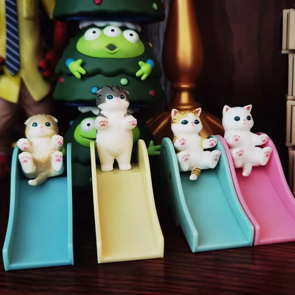 โมฟูแซนด์ ของเล่นกล่องสุ่ม ซีรีส์สไลด์ แมวน่ารัก อนิเมะ ฟิกเกอร์แอคชั่น ตุ๊กตา ของตกแต่งโต๊ะทำงาน ของสะสม ของขวัญวันเกิดสำหรับเด็ก