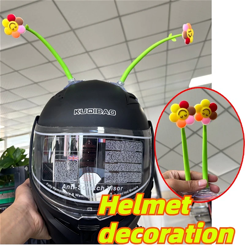 Décoration de casque de moto, petite fleur, tournesol, décoration de tournesol, casque tout-terrain pour vélo électrique, accessoires créatifs et intéressants