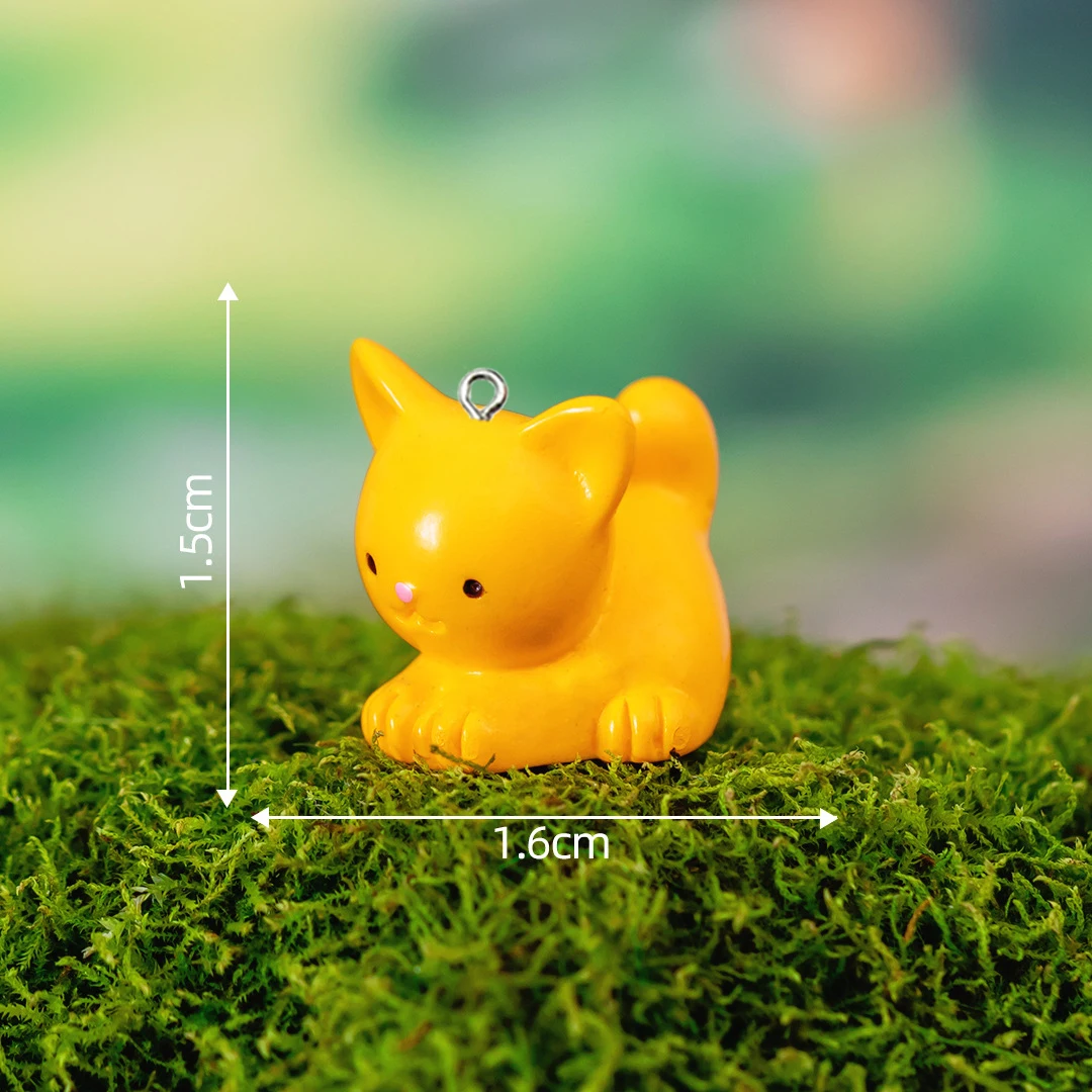 10 pz Kawaii 3D rana coniglio pecora animali Charms resina simpatico maiale gatto orecchini portachiavi pendenti per artigianato fai da te creazione di gioielli