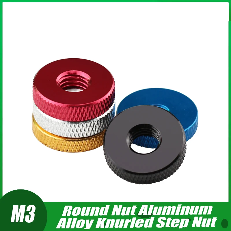 

M3 M4 Round Nut Aluminum Alloy Knurled Step Nut With Collar Thumb Nuts Black/Red/AluminiumOriginal/Golden/Purple/Green/Blue