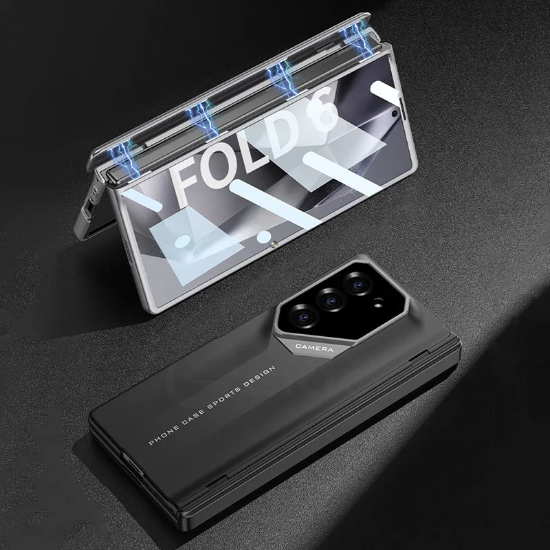 

Пластиковый чехол с магнитной петлей Armor Blade для Samsung Galaxy Z Fold 7 6 5, стекло, матовый жесткий чехол для Samsung Z Fold 6, чехол