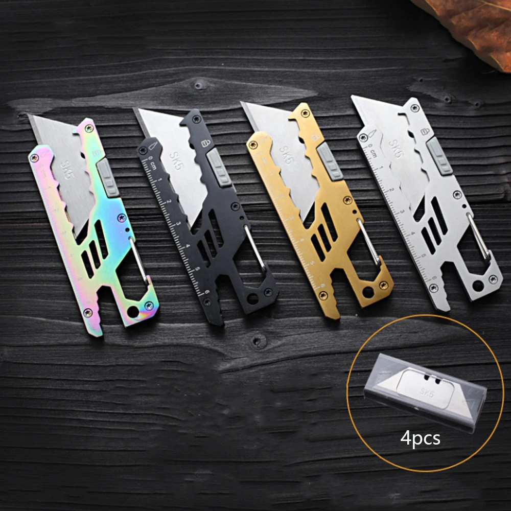 multifunctional EDC Outdoor Survival Utility Knife  Handle SK5 Blade Cutter Portable Multi Functional Tools 4 Blades Free