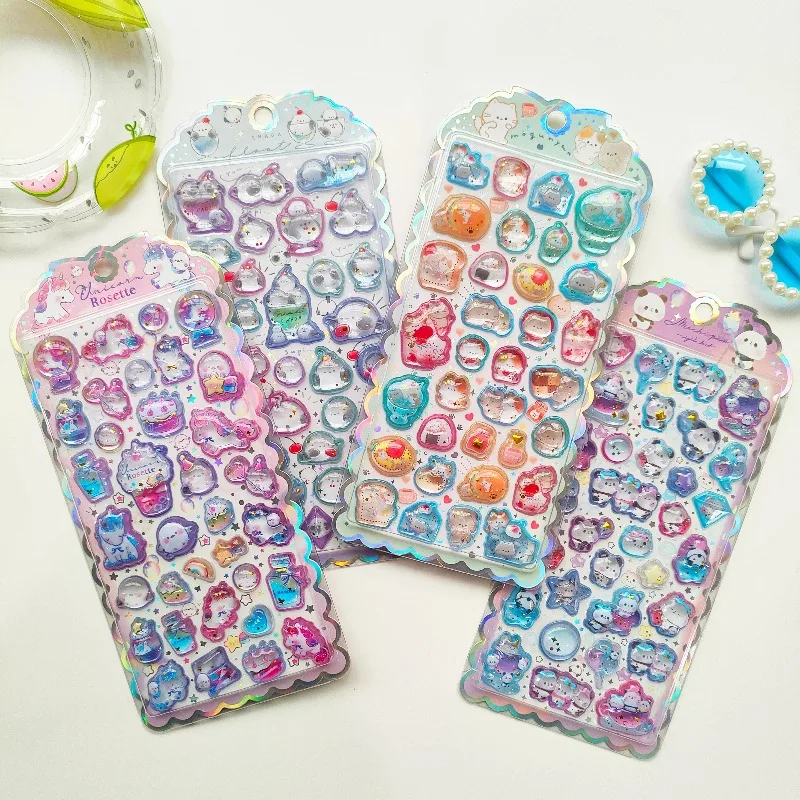 

New Kids Reward 3D Relief Stickers - Japanese Cute Cartoon Crystal Gem Diamond Decals for DIY Journal Crafts & Gift Presents