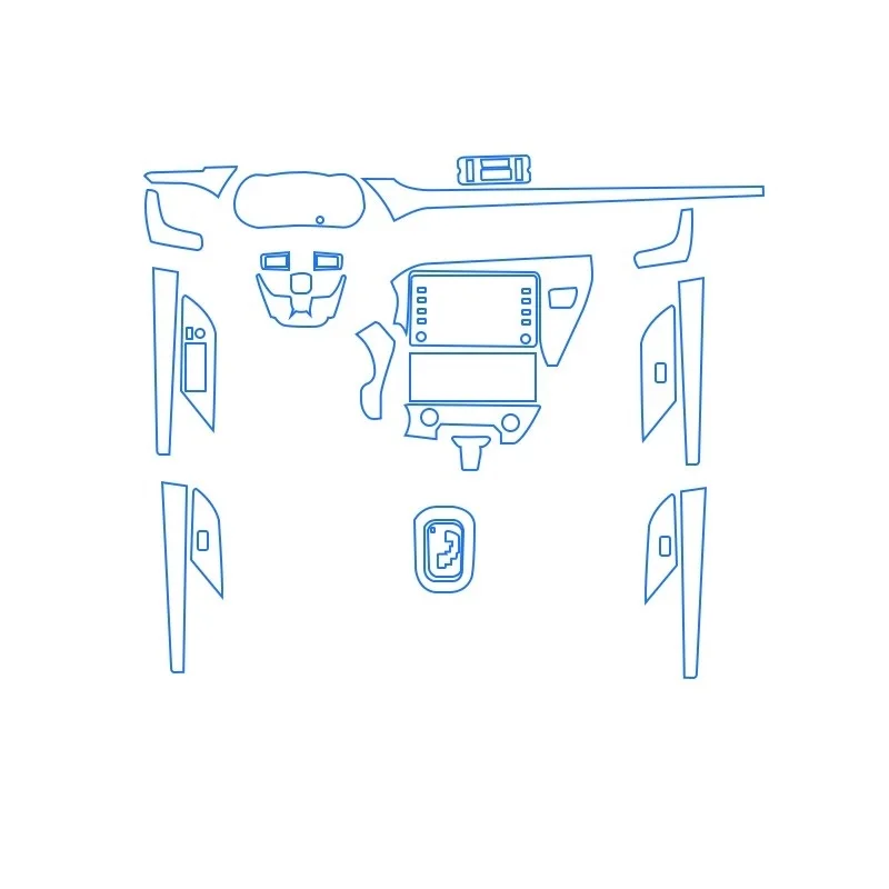 FOR Toyota Hilux Interior Dashboard Multimedia Navigation Transparent Anti-Scratch Protection Film Modification