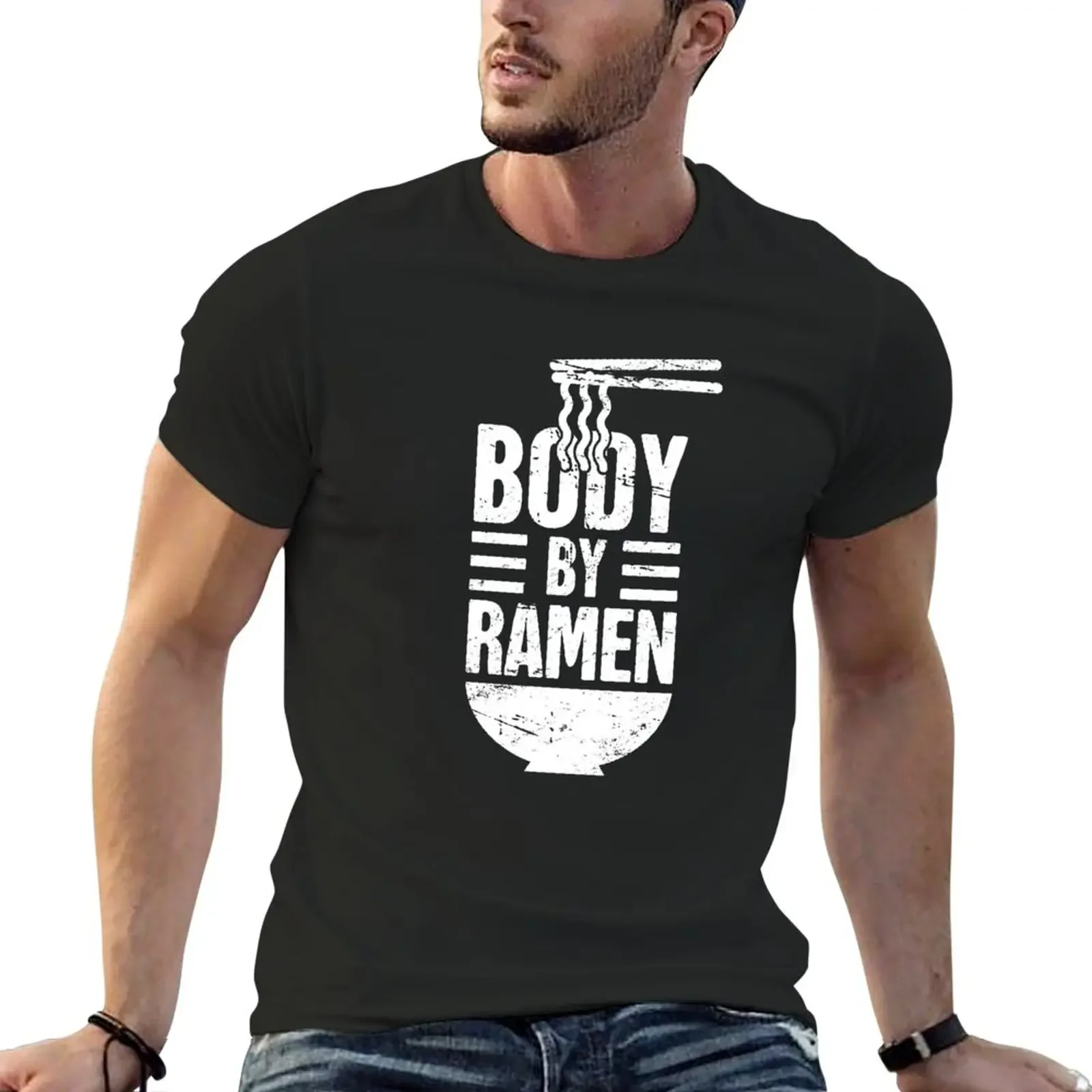 

Body By Ramen T-Shirt vintage hippie clothes for a boy men workout shirt