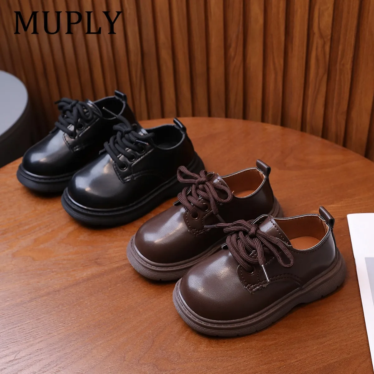 Children Boys Leather Shoes 2026 New Retro Fashion Non-slip Spring Autumn Kids Casual Shoe British Style Toddler Dress Shoes