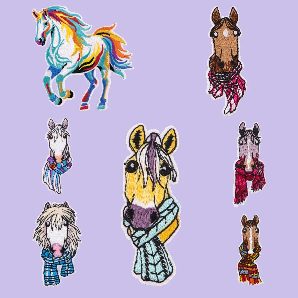 

Термоаппликации с вышивкой в виде лошади для одежды, нашивки на рюкзаки, для самостоятельного изготовления на куртках, пришивные стикеры для друзей