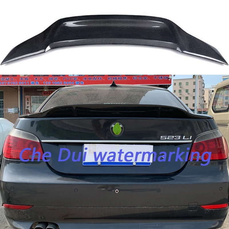 For BMW 5 Series E60 M5 Carbon Fiber Spoiler 2004 2005 2006 2007 2008 2009 Rear Trunk Wing Lip Spoiler Decoration Car Styling